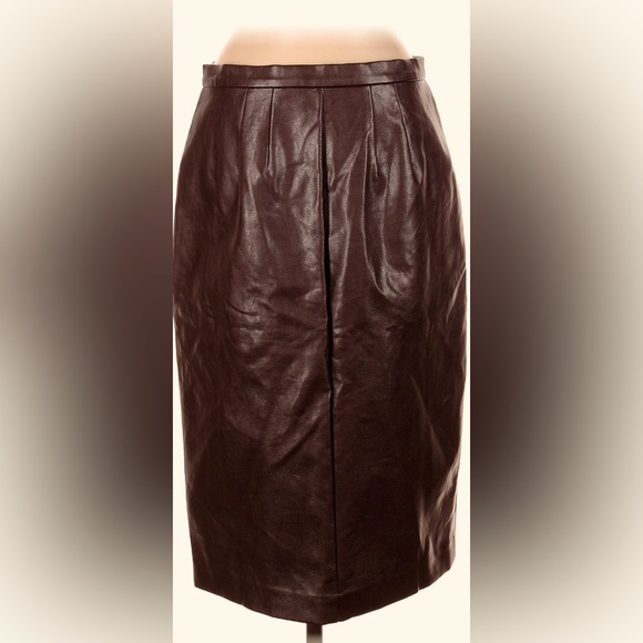 * NEW* Ann Taylor, 2, Pencil Skirt, Dark Brown, Button Down, Front Pockets, Faux - Picture 2 of 9